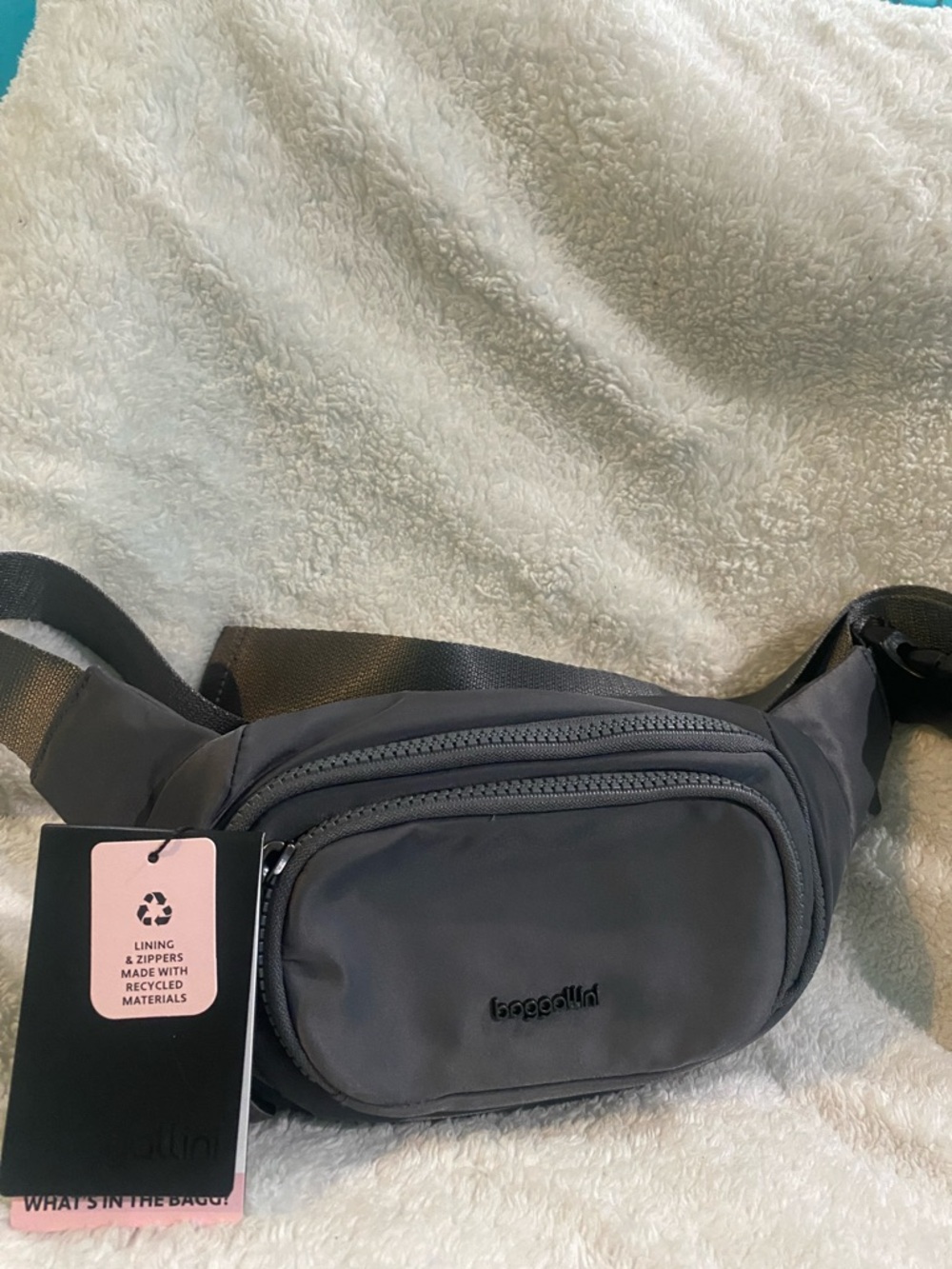 Baggallini “On the Go”Nylon Belt Bag/Waist Bag, Gray